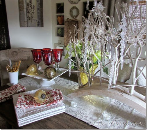 Holiday Dining Room Tour with a Buffet Tablescape @ Rustic-refined.com