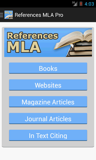References MLA