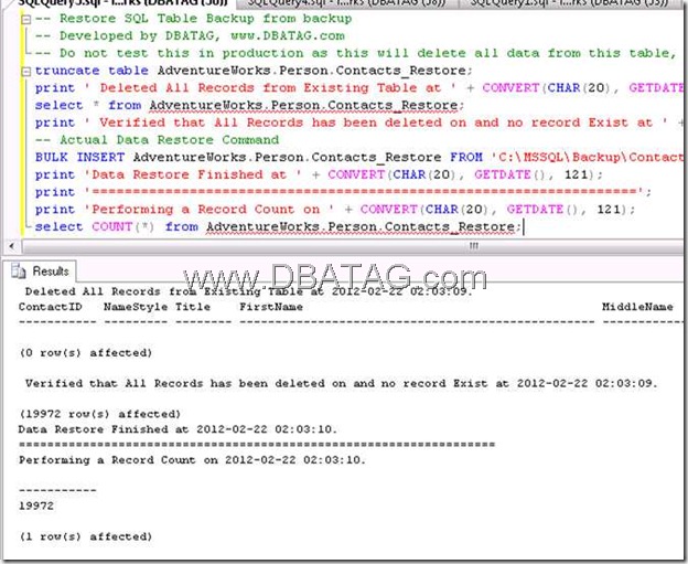 How to backup SQL table ?  