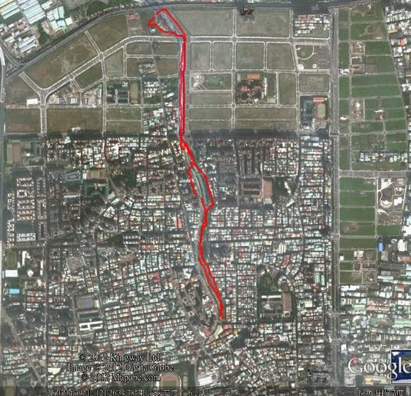 中港大排Google Earth 路線