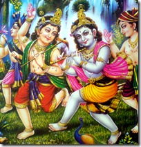 Krishna playing with friends