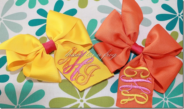 interlock monogram boutique bow kissed by a frog custom bow personalized