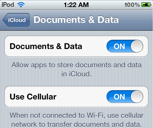 蘋果在 iOS 5 Beta 4 版中開放了「基地台資料」選項給 iPod Tocuh 使用