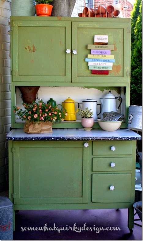 Hoosier Cabinet painted Luckets Green9085