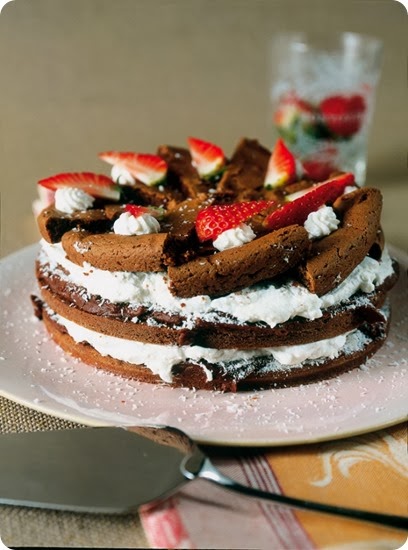 Torta di cioccolato, cocco e panna