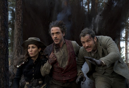 Noomi Rapace, Jude Law and Robert Downey Jr (Sherlock Homes: A Game of Shadows)