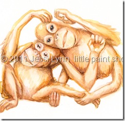 Jessi Lyn little paint shop Nature Ape Monkey Jungle Romance Cute