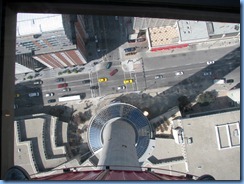 9851 Alberta Calgary Tower - view down through glass floor in Observation deck