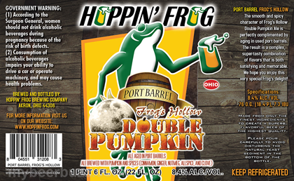 Hoppin’ Frog - Port Barrel Frog’s Hollow Double Pumpkin - mybeerbuzz ...