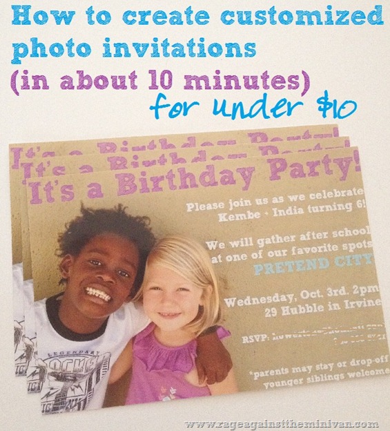 how to create simple photo invitations for under ten bucks