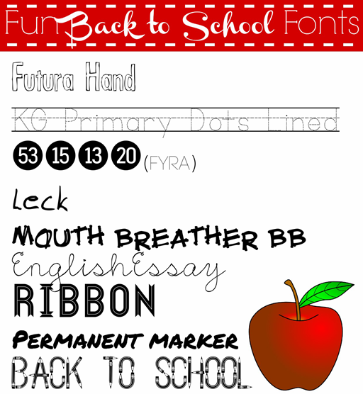 Back to School Fonts