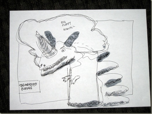 Triceratops Puppet Sketch