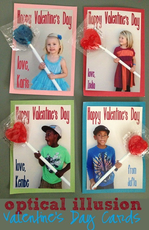 optical illusion valentine's day cards #valentines #DIY