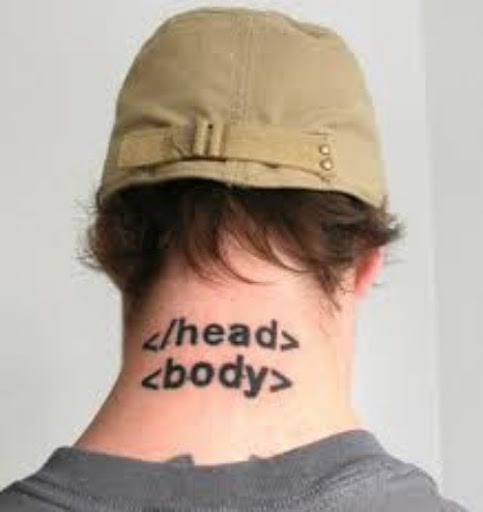 Humor geek: head - body