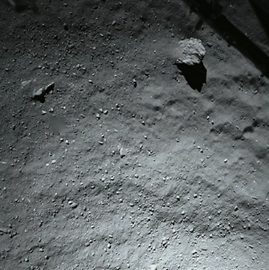 aproximação da superfície do cometa