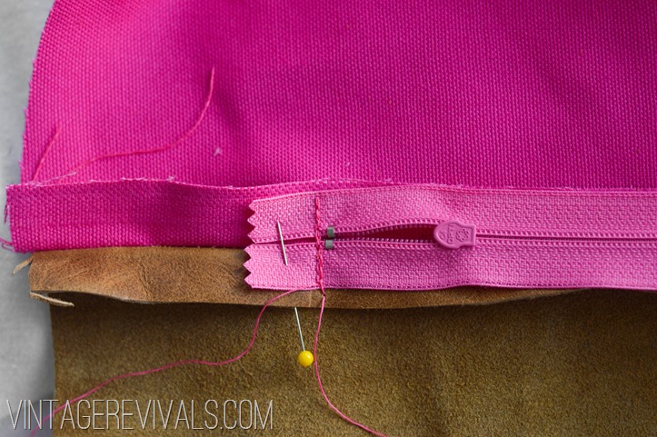 DIY Leather Pillow Tutorial vintagerevivals.com-14