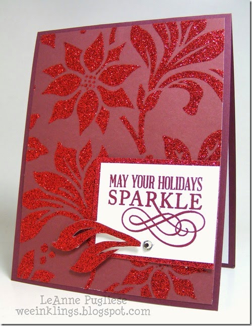 LeAnne Pugliese WeeInklings Merry Monday 114 Sparkle Christmas Card Stampin