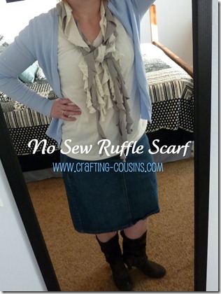 no sew ruffle scarf caption