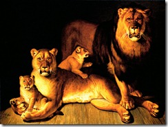 A pride of lions (1802), oil on canvas, 97 x 130 cm