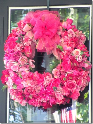 beautiful pink flower wreath