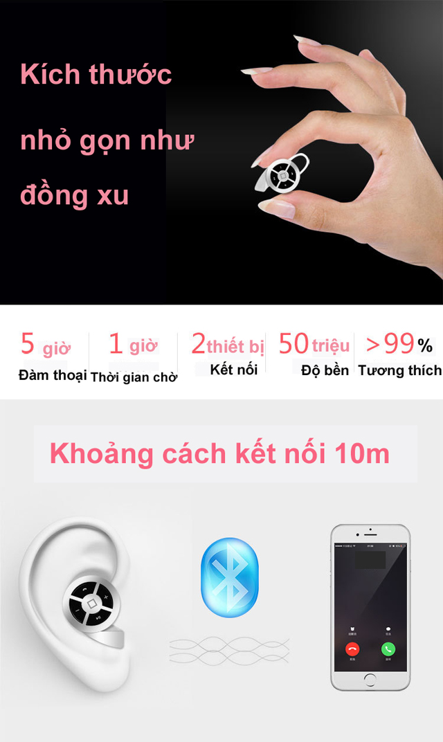 Tai nghe bluetooth mini Q6 Waniu