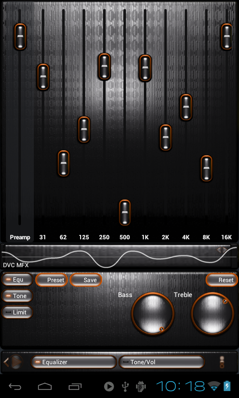 Poweramp skin STEEL I. ORANGE Screen 2
