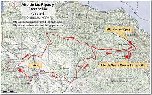 Mapa Alto de las Ripas y Farrandillo