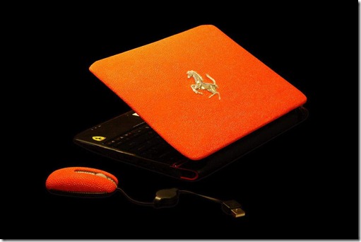 Premium Netbook Ferrari One MJ Limited Edition - Genuine Leather - Stingray Red with Silver Horse