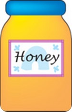 Jar of Honey With a Blue Lid Clipart Illustration