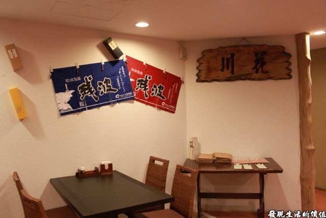台南-花川日本料理。一上餐廳二樓時的景象。