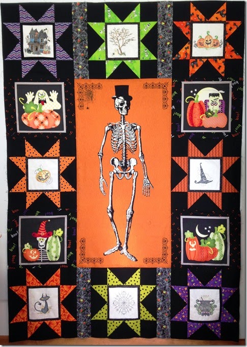 skeleton quilt with Jessy
