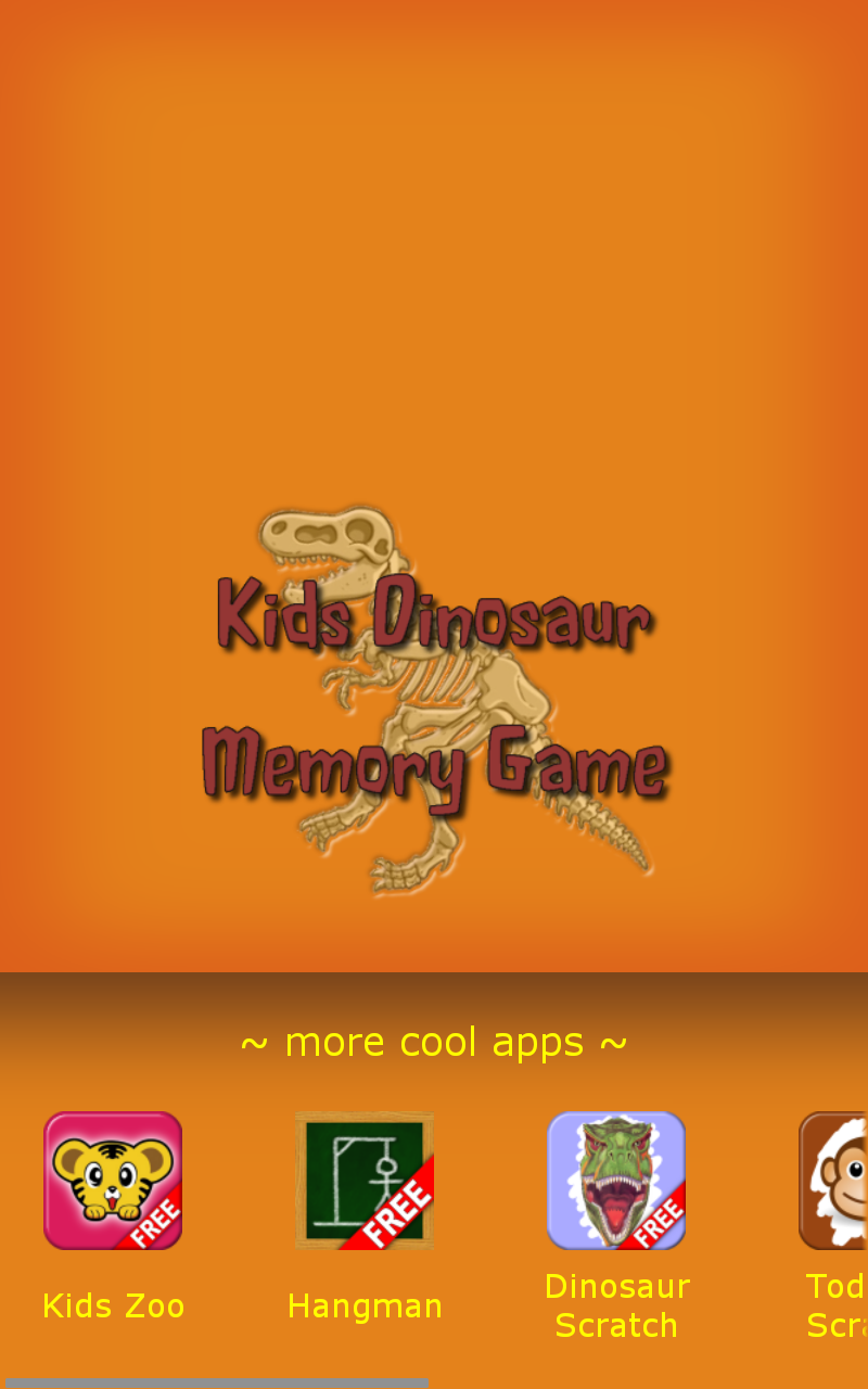 Kids Dinosaur Memory Game Screen 1