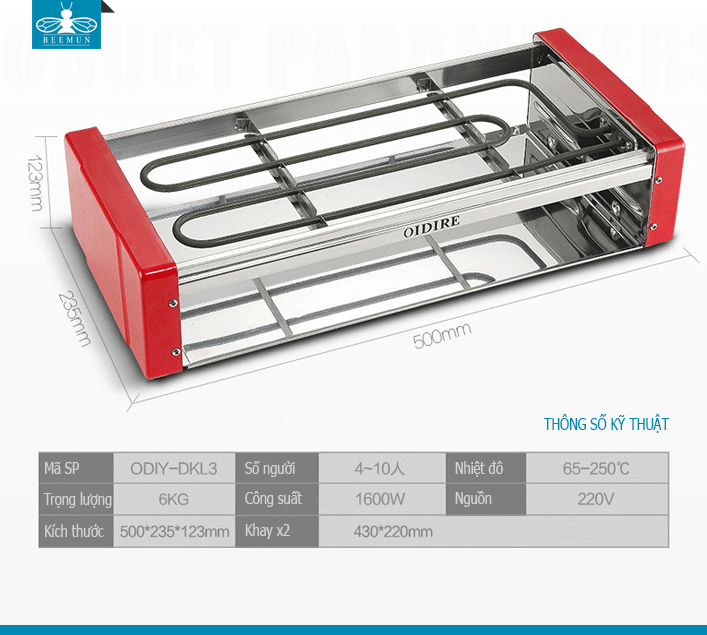 Lò nướng điện kiểu Hàn Quốc OIDIRE ODI-DK3