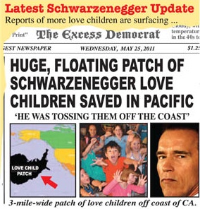 Huge, floating patch of Schwarzenegger love children saved in Pacific