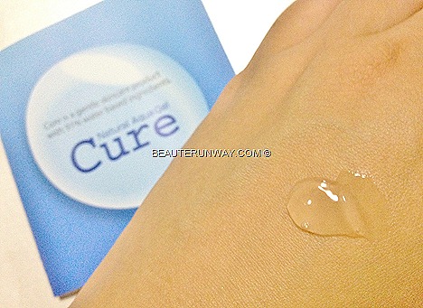 Cure Natural Aqua Gel Japan favourite facial exfoliant watery gel texture very gentle on the skin, exfoliate top layer of dead skin cells without any harsh chemical or particles, fragrance, colouring preservatives 
