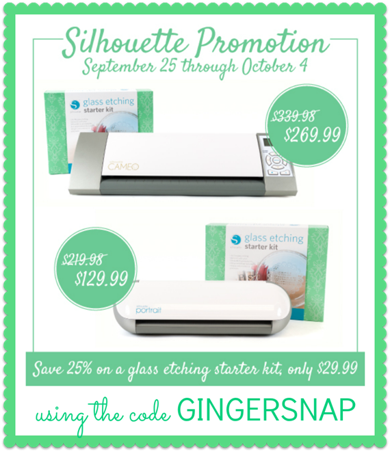 Silhouette glass etching promotion #gingersnapcrafts #silhouette #ad