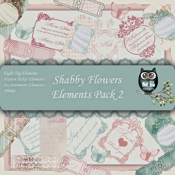 Shabby Flowers Elements Front Sheet Pack 2