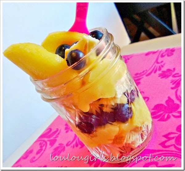 Peach and Blueberry Pudding