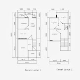 Desain Rumah 2 Lantai Ukuran 5x12