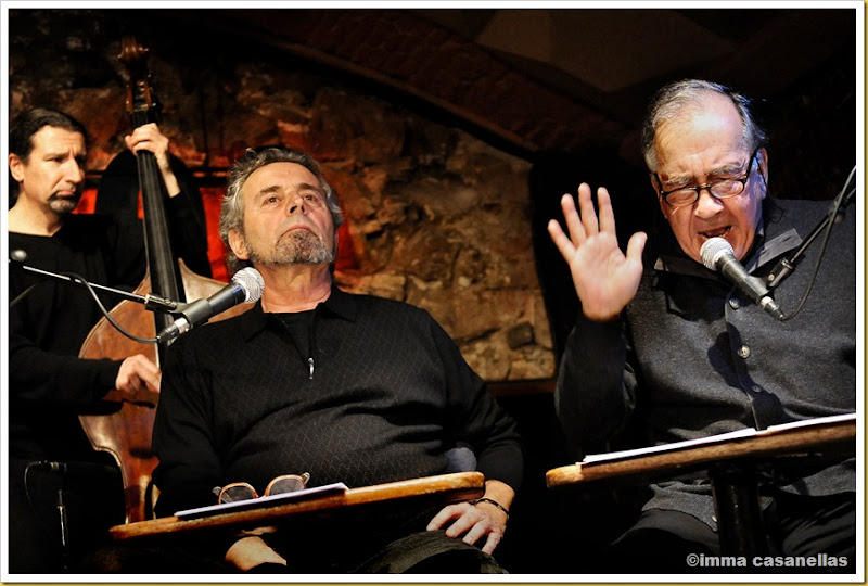 Pere Rovira i Joan Margarit amb el contrabaixista Rai Ferrer, Barcelona 2013