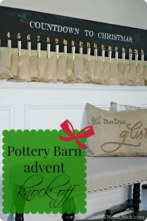 knock off Pottery Barn advent calendar