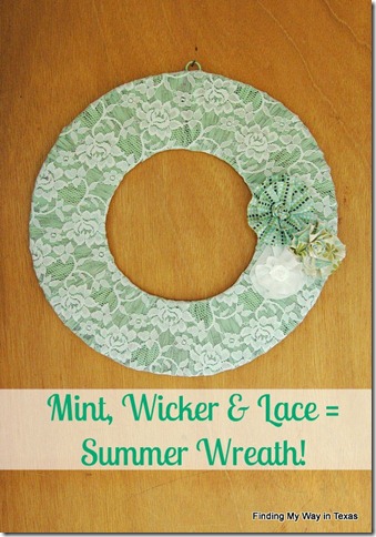 lace, mint, wicker wreath 015-001.2