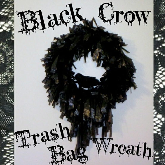 Black Crow Trash Bag Wreath {Krafty Kat}