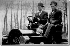 1910 Gothold Shorty Metzger & Herb Strieter in REO Car