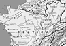 Un mapa de Galia donde pueden apreciarse todas las tribus y ciudades mencionadas en la Guerra de las Galias.