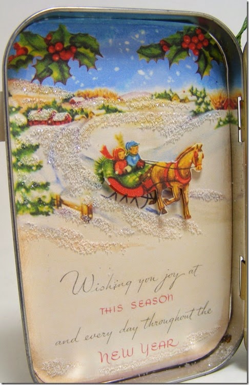 LeAnne Pugliese WeeInklings Left Inside Vintage Christmas Altoid Tin Altered Art Crafty Secrets 2014
