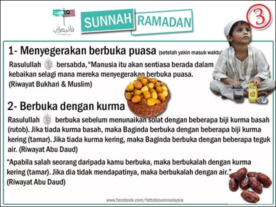 Perkara-perkara sunat ketika puasa di Bulan Ramadhan 