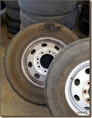 Blown outer passenger tire