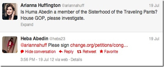 Heba-Arianna Huffington Tweets 7-19-12