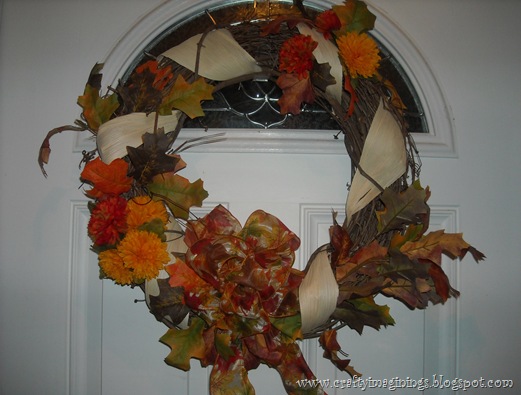 Fall wreath on front door 2012